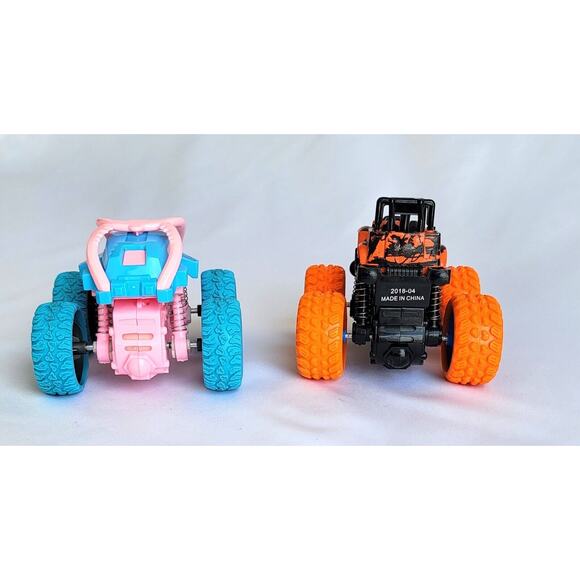 Miniature Monster Truck Orange Pink Push and Go Boy & Girl Toy - Picture 3 of 7